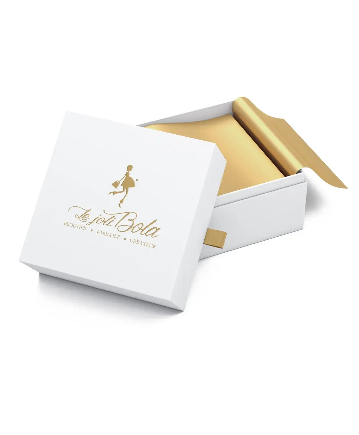 Écrin cadeau blanc et or Le Joli Bola